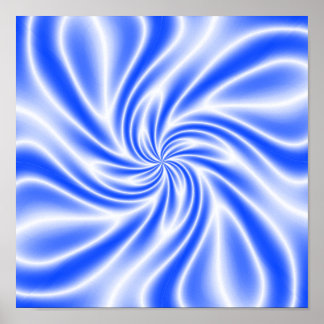 Psychedelisk Blå Virvel Poster