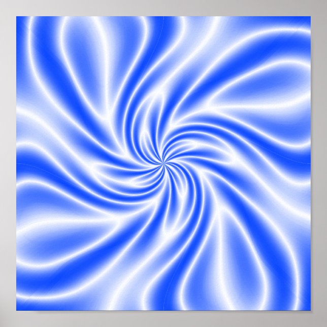Psychedelisk Blå Virvel Poster (Framsidan)