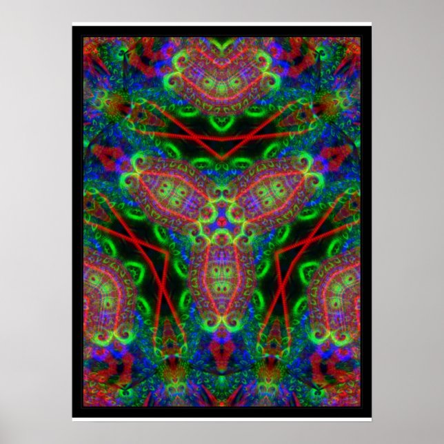 Psychedelisk BlackLiTe-inspirerad affisch (Framsidan)