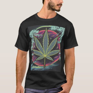 Psychedelisk Blad T-Shirt | Neon Streetwear Tröja