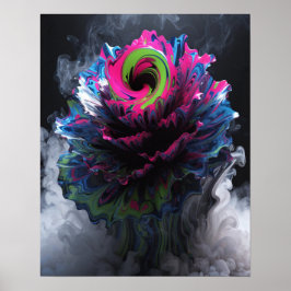 Psychedelisk blommande design väggposter poster