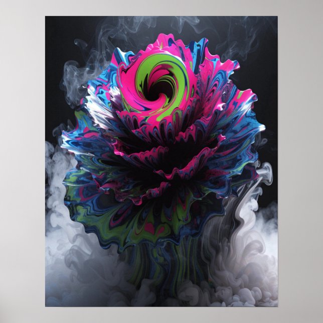 Psychedelisk blommande design väggposter poster (Framsidan)