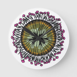 Psychedelisk blomster-mandala-ögon väggklocka | Tr