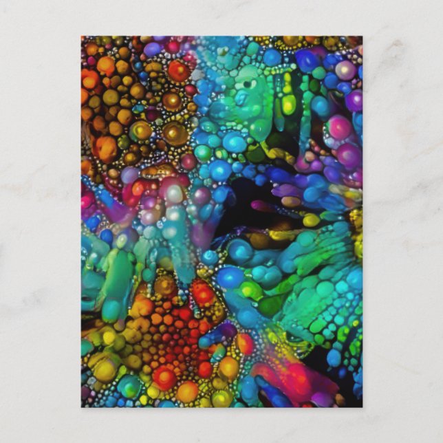 Psychedelisk bubbla brister Abstrakt tusenskönor  Vykort (Framsida)
