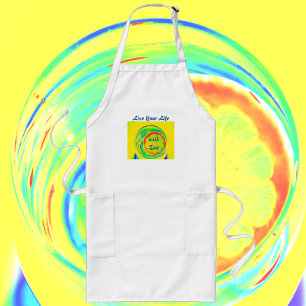 Psychedelisk Citrus Lev ditt liv med entusiasm Långt Förkläde