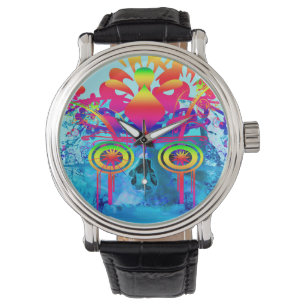 Psychedelisk Dödskalle Armbandsur