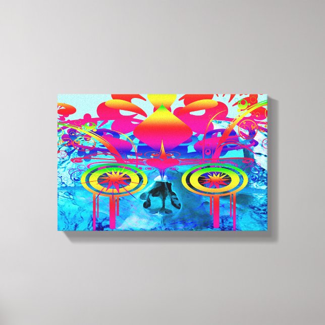 Psychedelisk Dödskalle Canvastryck (Framsida)