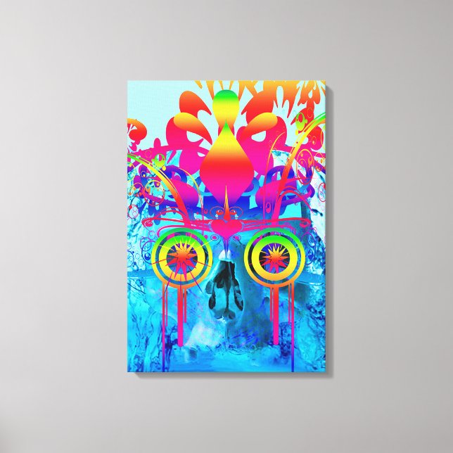 Psychedelisk Dödskalle Canvastryck (Framsida)