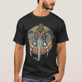 Psychedelisk Elefant Ganesha T Shirt