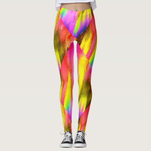 Psychedelisk Färgrik Mönster Aerobics Träning Leggings