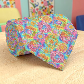 Psychedelisk Färgrik Skräddarsydd Nackdel Tie Slips