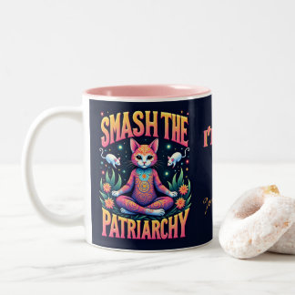 Psychedelisk Feministisk Kitty Personlig Två-Tonad Mugg