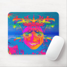 Psychedelisk fisk musmatta