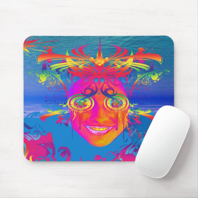 Psychedelisk fisk musmatta (Med mus)