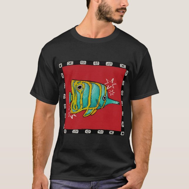 Psychedelisk Fisk T Shirt (Framsida)