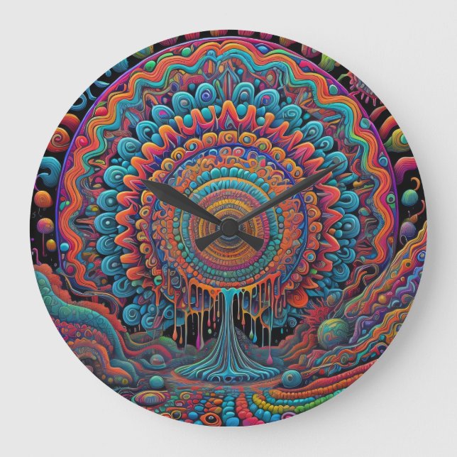Psychedelisk Födelse av Universum Konst  Stor Klocka (Framsida)