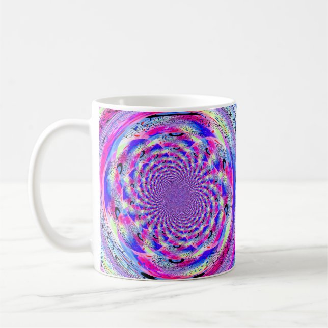 Psychedelisk fraktal design kaffemugg (Vänster)