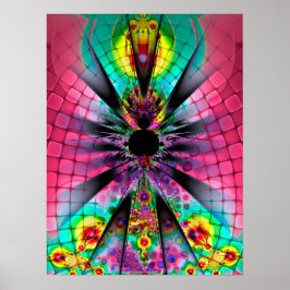 Psychedelisk fraktal konst poster
