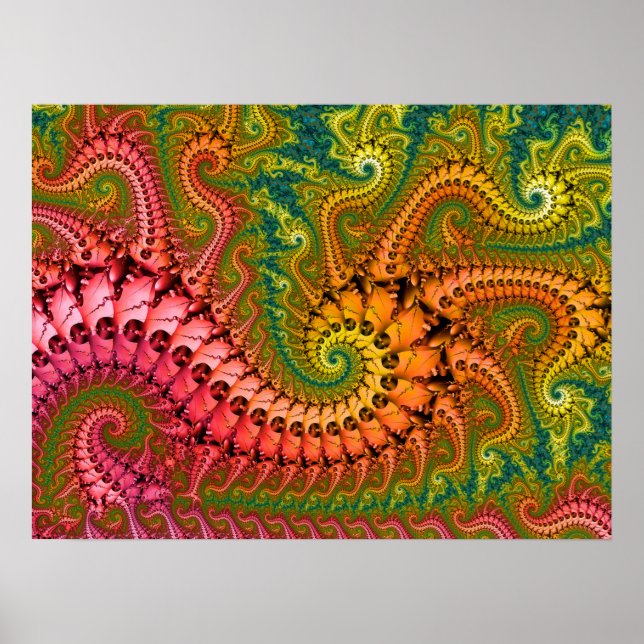 Psychedelisk fraktal konst poster (Framsidan)