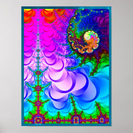 Psychedelisk fraktalmark poster