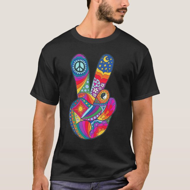 Psychedelisk Fred Ut T Shirt (Framsida)