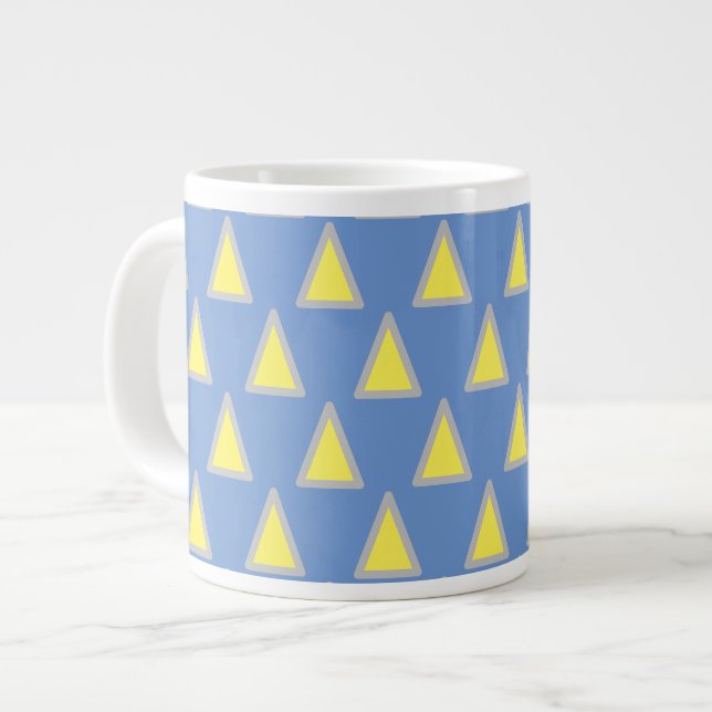 Psychedelisk geometrisk rektangel mönster konst jumbo mugg (Framsida vänster)
