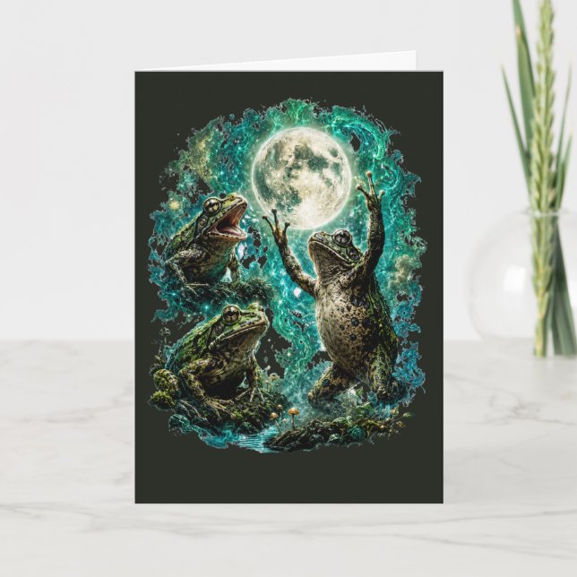 Psychedelisk Groda Mystisk Groda Månsken Kosmisk Kort (Framsida)