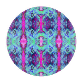 Psychedelisk Grön och Blå Hibiskus Mönster