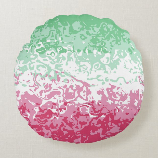 Psychedelisk Groovy Abstrakt Abrosexuell Prideflag Rund Kudde (Framsidan)