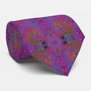 Psychedelisk Groovy Magenta Retro Flytande Virvel Slips