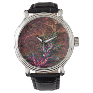 Psychedelisk Groovy Trippig Funky Färgrik Fraktal Armbandsur