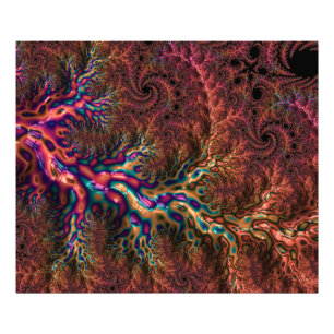 Psychedelisk Groovy Trippig Funky Färgrik Fraktal Fototryck