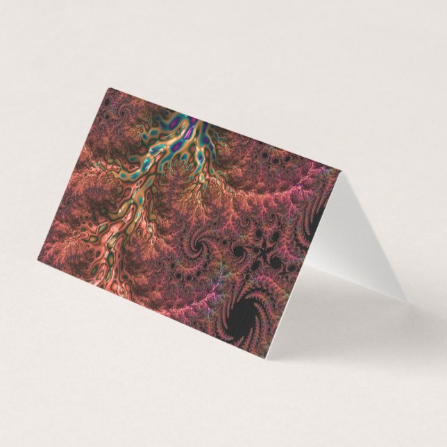 Psychedelisk Groovy Trippig Funky Färgrik Fraktal Kort (Baksida)