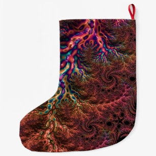 Psychedelisk Groovy Trippig Funky Färgrik Fraktal Stor Julstrumpa