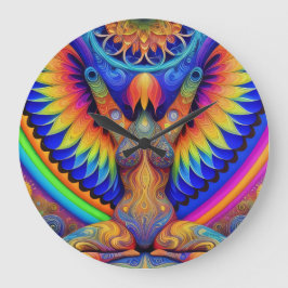 Psychedelisk Gudinna Färgrik Stor Klocka
