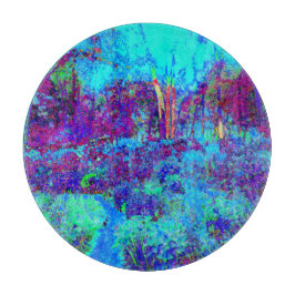 Psychedelisk Impressionistisk Blå Trädgårdslandska