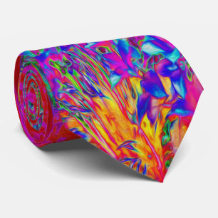Psychedelisk Impressionistisk Trädgårdslandskap Slips