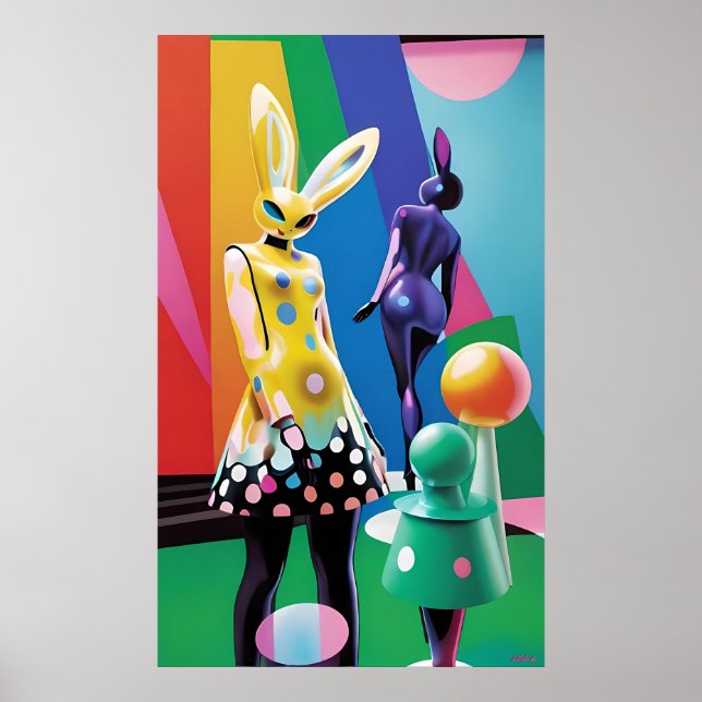 Psychedelisk kanin värld poster (Framsidan)