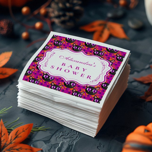 Psychedelisk katt Halloween baby shower Pappersservett (Skapare uppladdad)