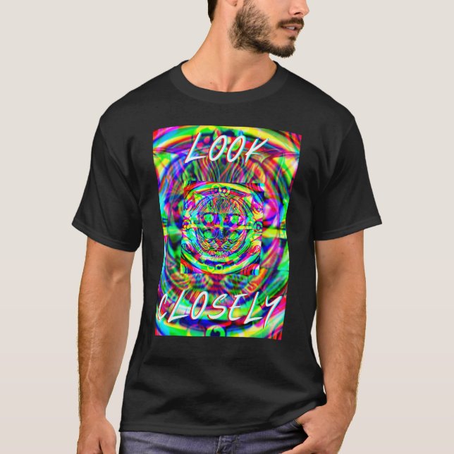 Psychedelisk Katt Oversized T-Shirt (Framsida)