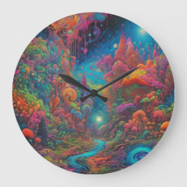 Psychedelisk landskap stor klocka