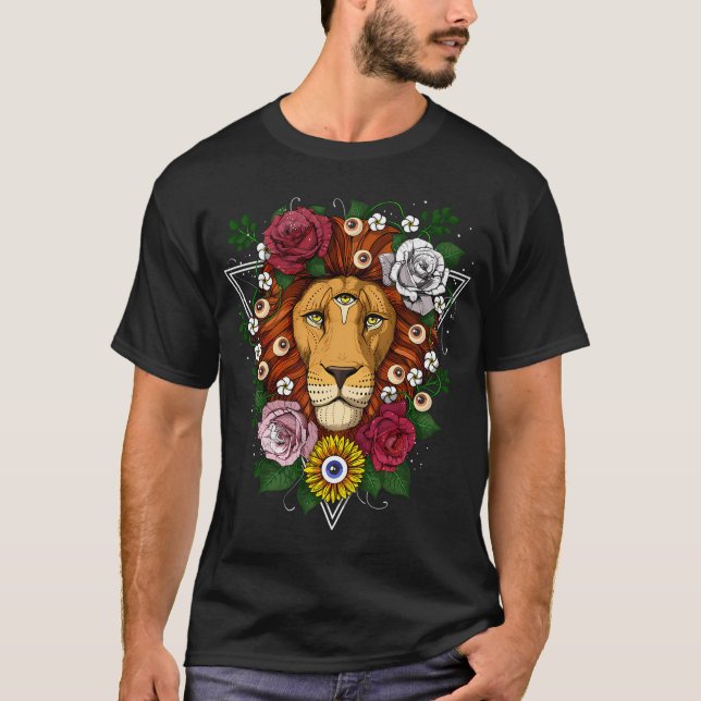 Psychedelisk Lejon T Shirt (Framsida)