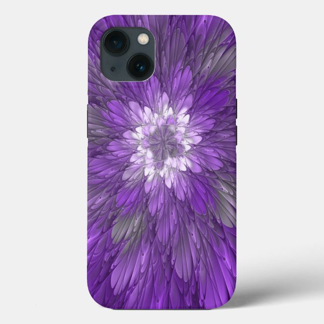 Psychedelisk lila blomma Abstrakt fraktal konst (Baksida)