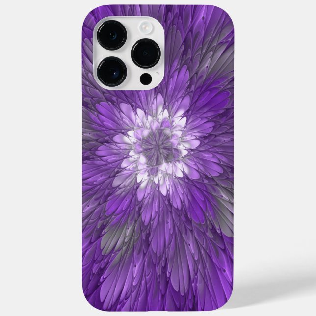 Psychedelisk lila blomma abstrakt fraktal konst (Baksida)