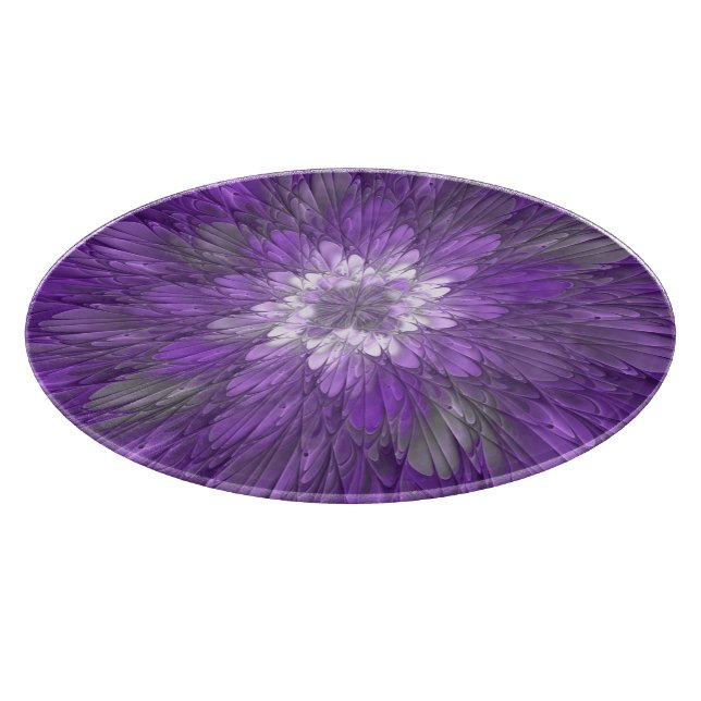 Psychedelisk lila blomma abstrakt fraktal konst (Hörn)