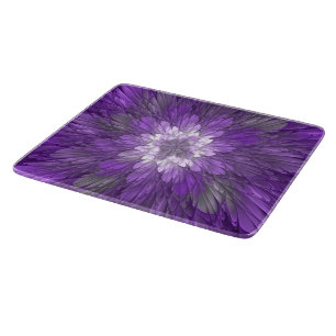 Psychedelisk lila blomma Abstrakt fraktal konst
