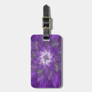 Psychedelisk lila blomma abstrakt fraktal konst bagagebricka