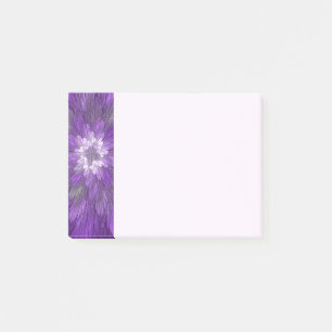 Psychedelisk lila blomma abstrakt fraktal konst post-it block