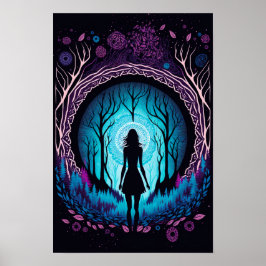 Psychedelisk Mandala Skog Poster | Trippig 2