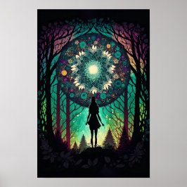 Psychedelisk Mandala Skogsaffisch | Trippig 1 Poster